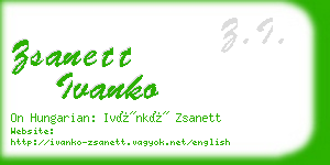 zsanett ivanko business card